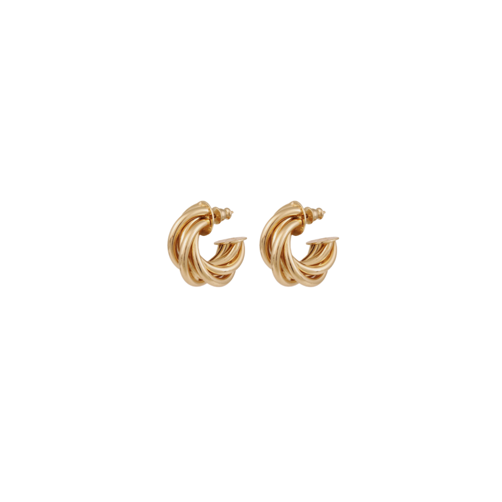 Atik hoop earrings mini in gold