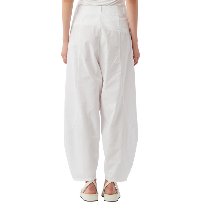 Wide cotton pant in white