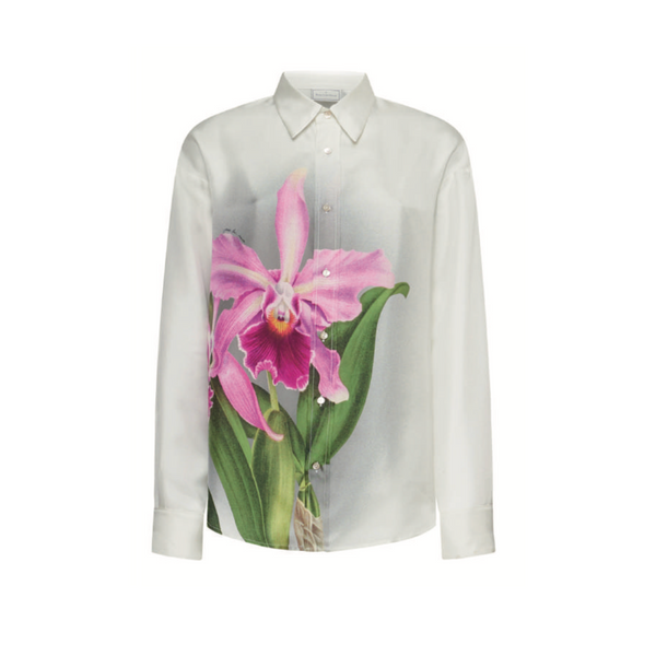 Aloe floral shirt in white and pink