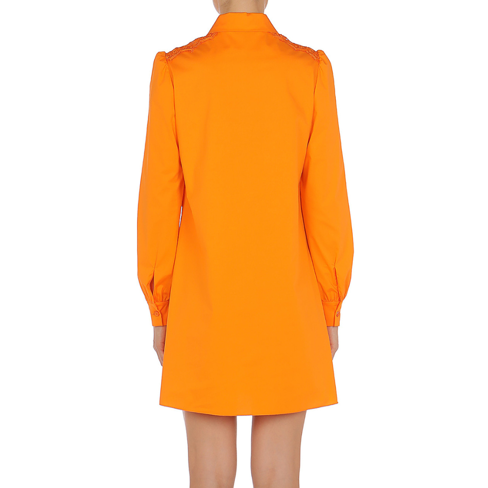 Stretch Popeline Dress in orange