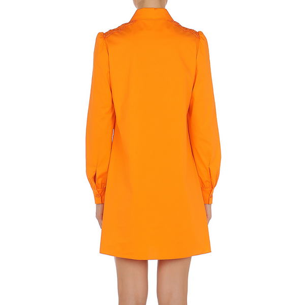 Stretch Popeline Dress in orange