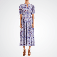 Ulla Johnson Adriana Floral Cotton Poplin Midi Dress in Gardenia – International designer fashion boutique Australia Riada Concept Woollahra