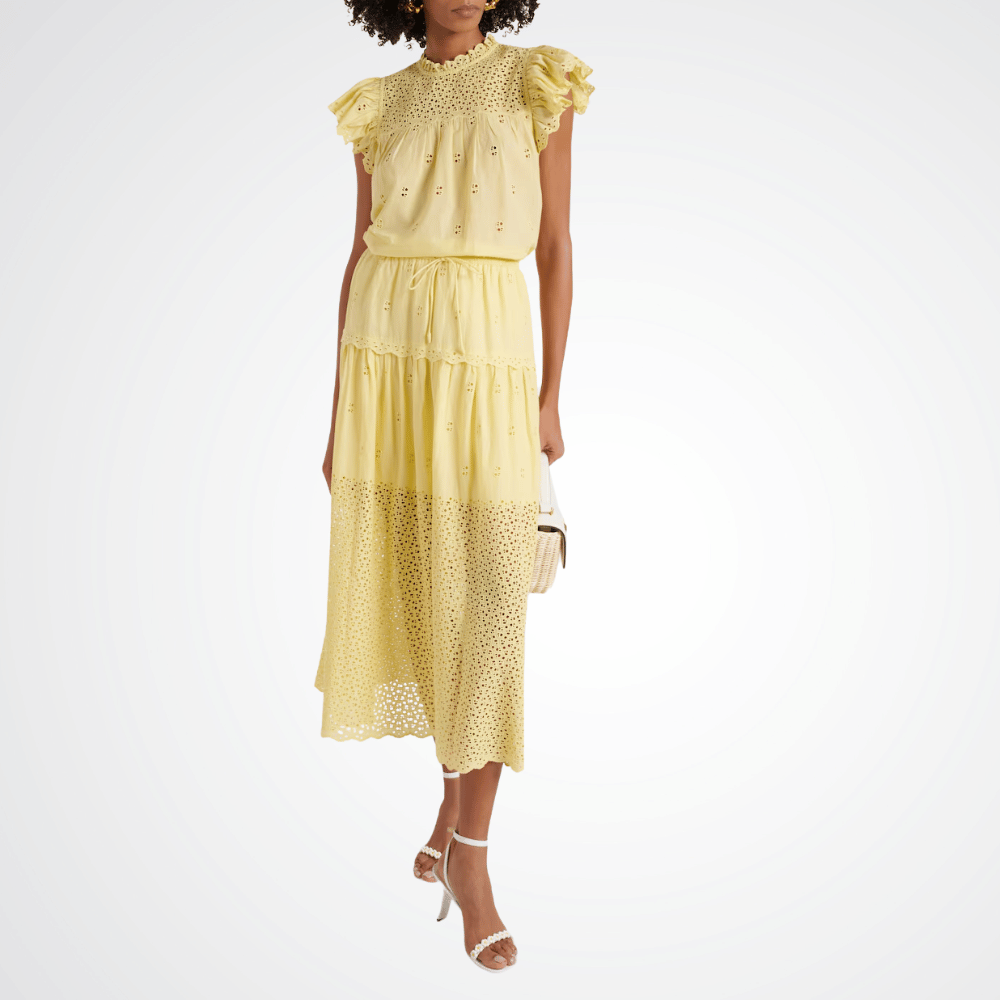 Ulla Johnson Kassi Short Sleeve Top in Chantilly Yellow ULLA JOHNSON Designer fashion shop online and in store High End fashion boutique Sydney Australia Riada Concept