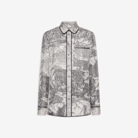 Pierre-Louis Mascia Aloegum Silk Long Sleeve Shirt in Silver Toile de Jouy Scenic Print Shop PIERRE LOUIS MASCIA designer fashion online or in-store at Riada Concept, Sydney’s high-end fashion boutique in Australia.