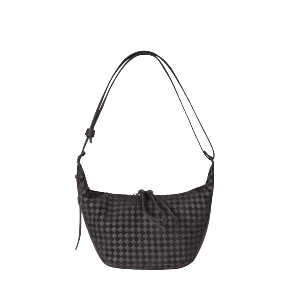 Henry Beguelin Ilenia Small Woven Calfskin Shoulder Bag in Black BD6001 HENRY BEGUELIN Designer fashion handbags shop online and in store High End fashion boutique Sydney Australia Riada Concept