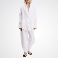 TRANSIT PAR SUCH Textured Linen Double-Breasted Jacket in White S281 Transit Par Such at Riada Concept Designer fashion shop online and in store High End fashion boutique Sydney Australia Riada Concept