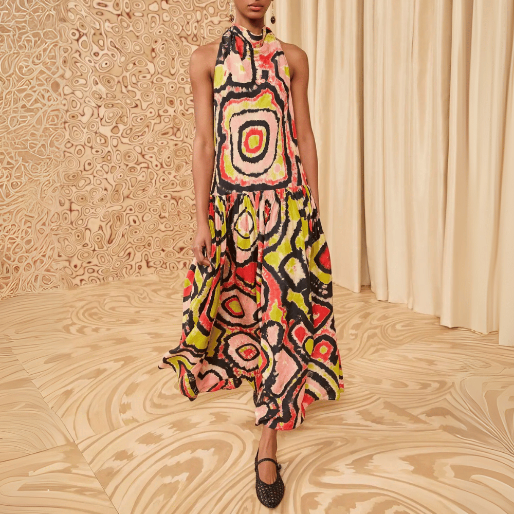 Ulla Johnson Assa Midi Length Silk Dress in Mirage ULLA JOHNSON Designer fashion shop online and in store High End fashion boutique Sydney Australia Riada Concept