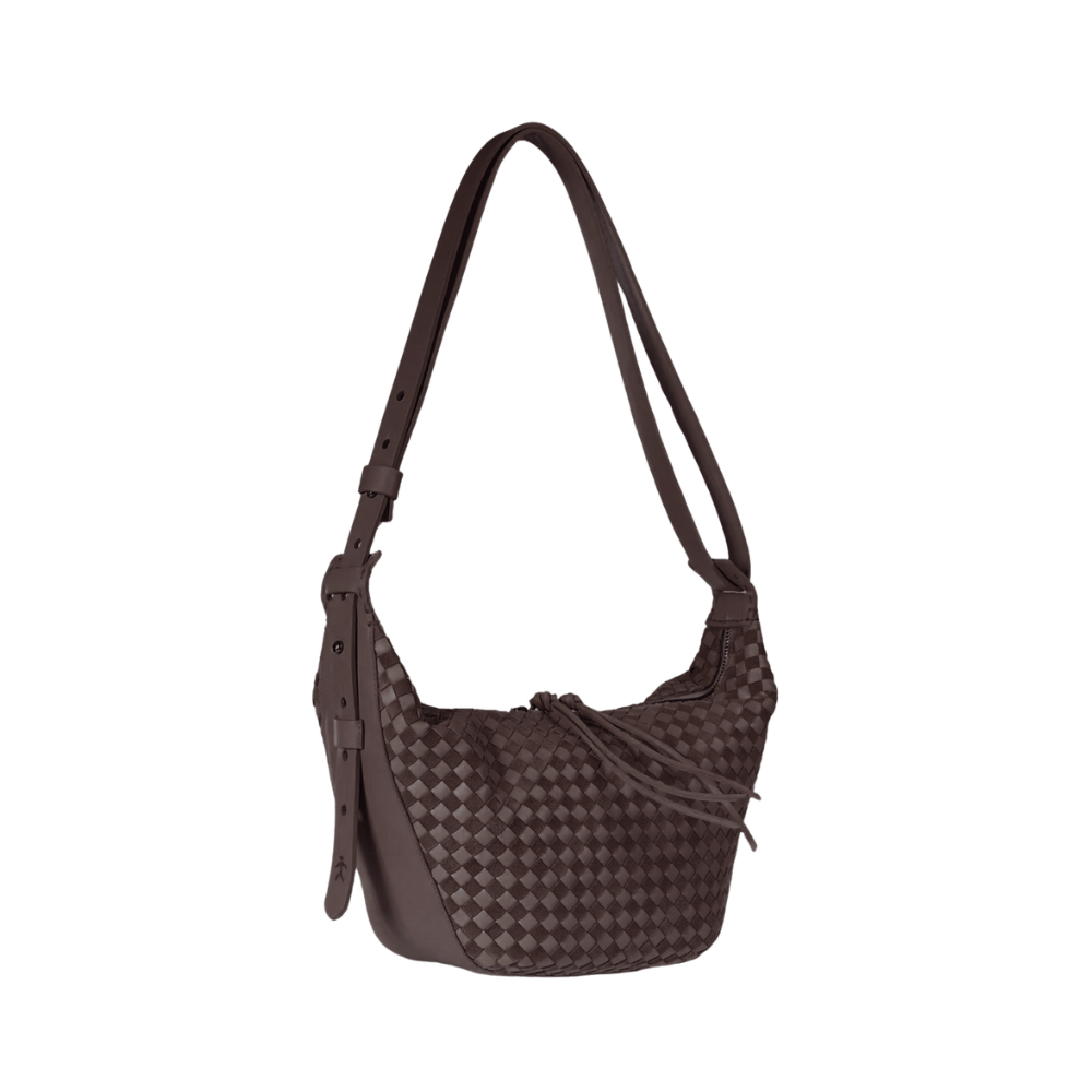 Henry Beguelin Ilenia Small Woven Calfskin Shoulder Bag in T.Moro BD6001 HENRY BEGUELIN Designer fashion handbags shop online and in store High End fashion boutique Sydney Australia Riada Concept