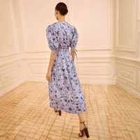 Ulla Johnson Adriana Floral Cotton Poplin Midi Dress in Gardenia – International designer fashion boutique Australia Riada Concept Woollahra