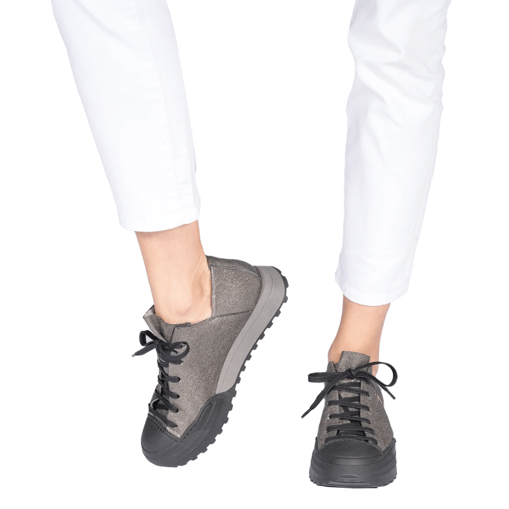 Henry Beguelin Vegetal Lamè Sneaker in Piombo HENRY BEGUELIN Designer fashion handbags shop online and in store High End fashion boutique Sydney Australia Riada Concept