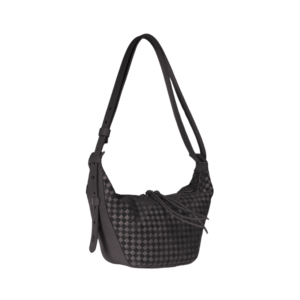 Henry Beguelin Ilenia Small Woven Calfskin Shoulder Bag in Black BD6001 HENRY BEGUELIN Designer fashion handbags shop online and in store High End fashion boutique Sydney Australia Riada Concept
