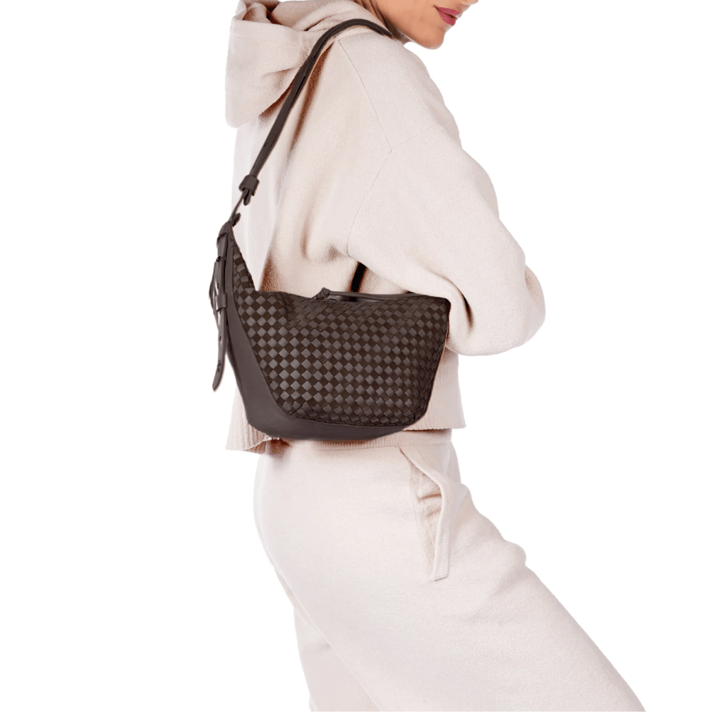Henry Beguelin Ilenia Small Woven Calfskin Shoulder Bag in T.Moro BD6001 HENRY BEGUELIN Designer fashion handbags shop online and in store High End fashion boutique Sydney Australia Riada Concept