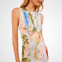 Ulla Johnson Lana Ruched Crepe Jersey Midi Dress in Western Dream – International designer fashion boutique Australia Riada Concept Woollahra