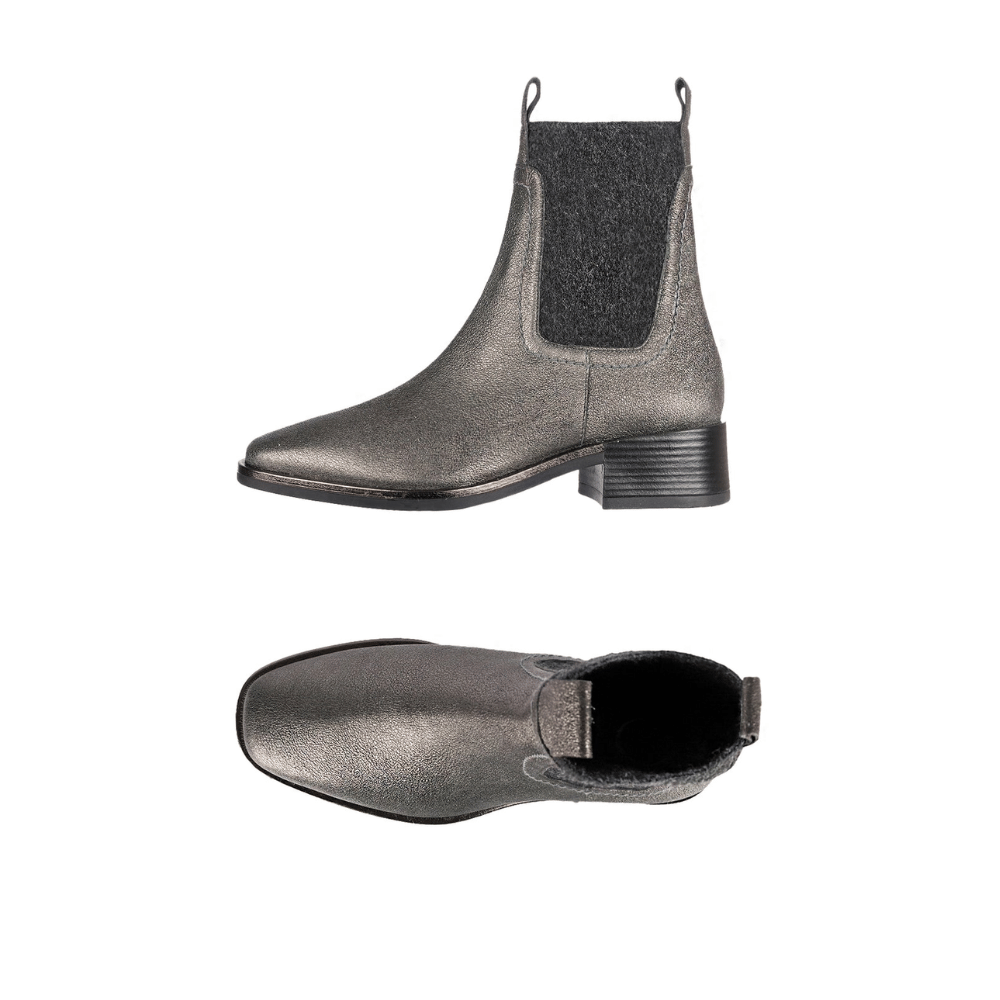 Henry Beguelin Ankle Bootie in Vegetal Lamè Piombo HENRY BEGUELIN Designer fashion handbags shop online and in store High End fashion boutique Sydney Australia Riada Concept