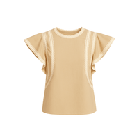 Ulla Johnson Anora Flutter Sleeve Top in Sand Available instore and online at Riada Concept, Woollahra — Sydney’s destination for a curated selection of international luxury brands