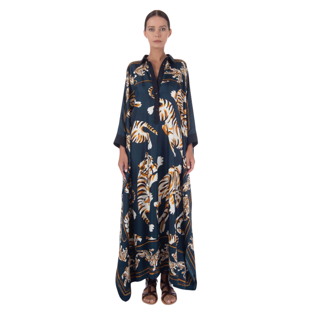 Kafka long dress in navy