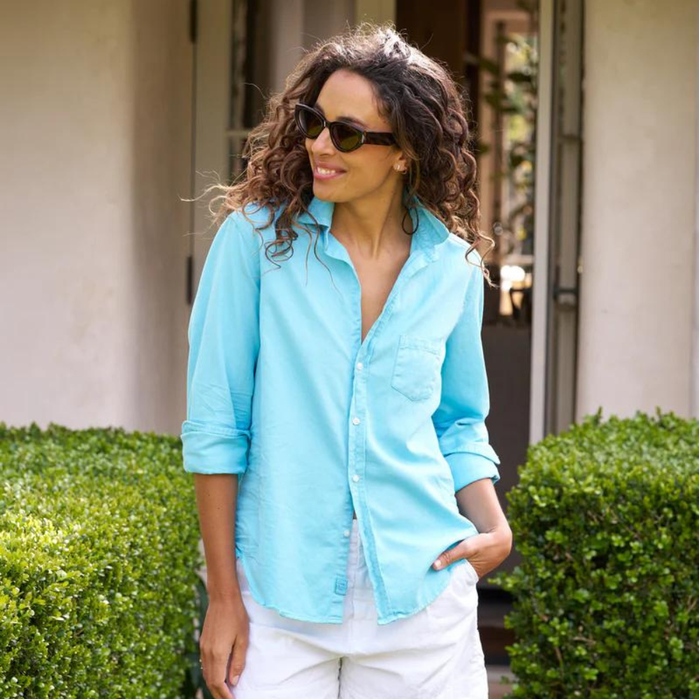 Eileen Relaxed Button-Up Shirt in ocean