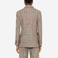 P.A.R.O.S.H. Check Double-Breasted Blazer in Brown Bordeaux – International designer fashion boutique Australia Riada Concept Woollahra