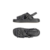 Henry Beguelin Intreccio 3D Platform Slingback Sandal in Black HENRY BEGUELIN Designer fashion handbags shop online and in store High End fashion boutique Sydney Australia Riada Concept