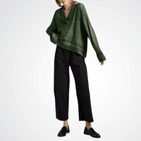 Avant Toi Hand-Painted Minibouclé V-Neck Sweater in Brugheria Green – International Designer Fashion Boutique Australia Riada Concept Woollahra
