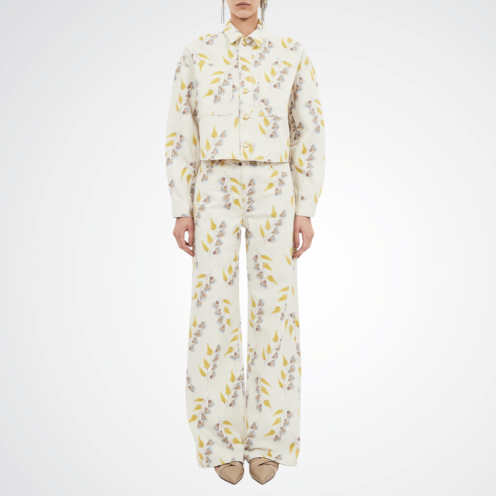 Ulla Johnson Bobbi Cropped Jacket in Infinite Flower – luxury cotton floral denim jacket Australia Available instore and online at Riada Concept, Woollahra — Sydney’s destination for a curated selection of international luxury brands