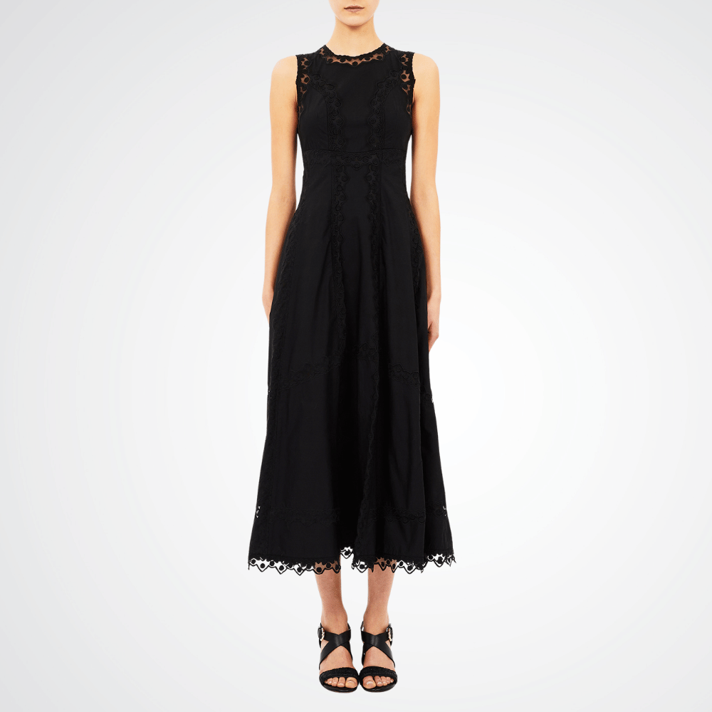 Ulla Johnson Anela Sleeveless Midi Dress in Black ULLA JOHNSON Designer fashion shop online and in store High End fashion boutique Sydney Australia Riada Concept