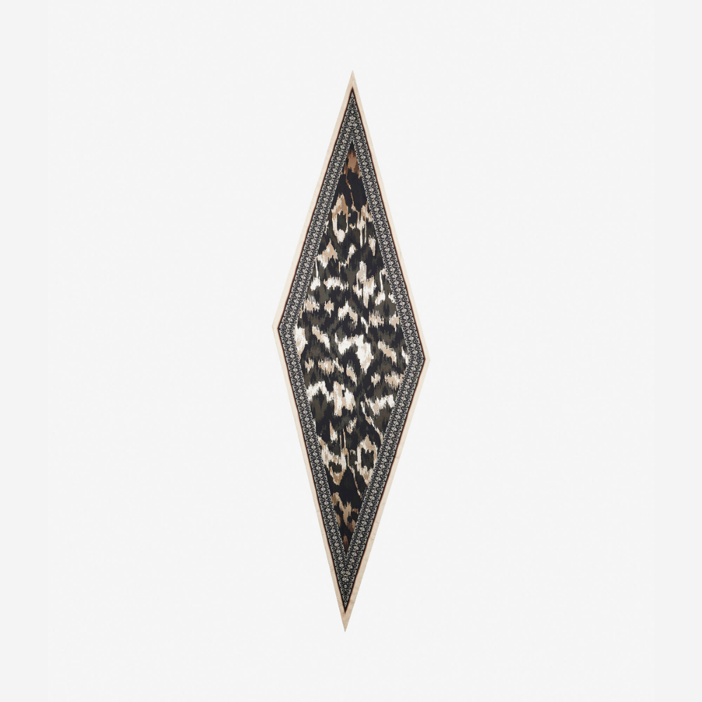 Pierre-Louis Mascia Aloeuw Silk Scarf in Black Ikat Print (65x120cm) Shop PIERRE LOUIS MASCIA designer fashion online or in-store at Riada Concept, Sydney’s high-end fashion boutique in Australia.