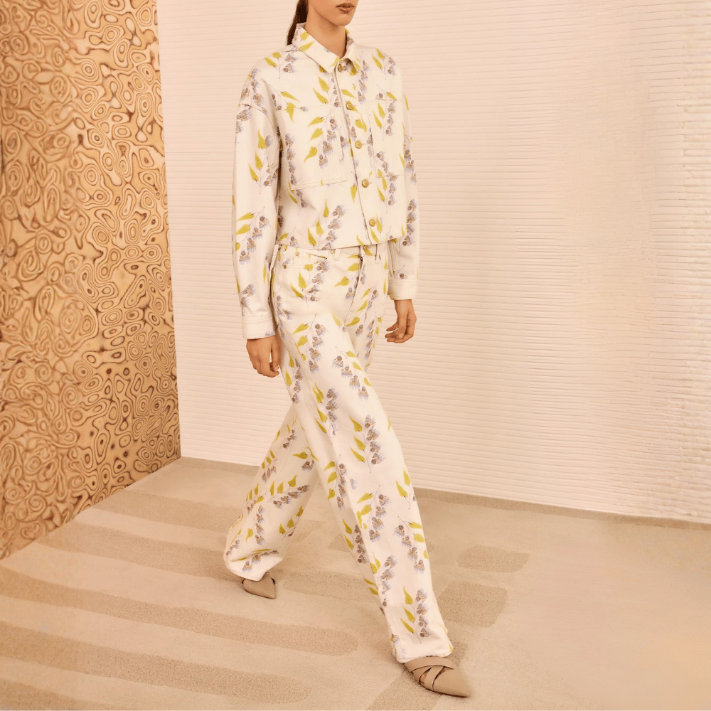 Ulla Johnson Bobbi Cropped Jacket in Infinite Flower – luxury cotton floral denim jacket Australia Available instore and online at Riada Concept, Woollahra — Sydney’s destination for a curated selection of international luxury brands