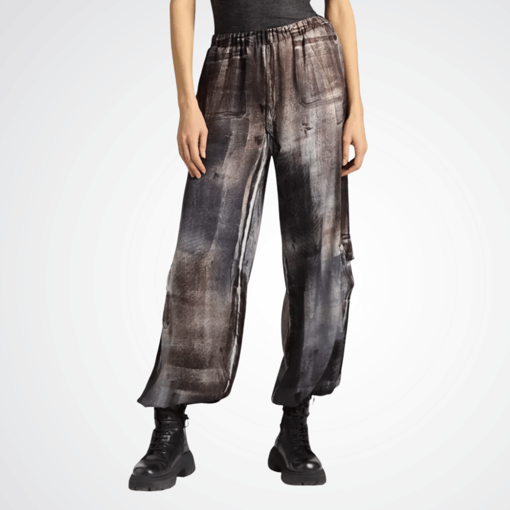 Avant Toi Murales Effect Stretch Silk Pocket Trousers in Carruba – International Designer Fashion Boutique Australia Riada Concept Woollahra