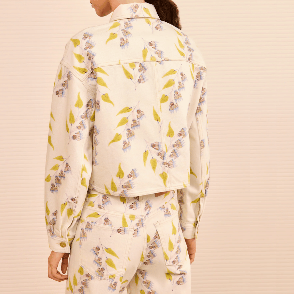 Ulla Johnson Bobbi Cropped Jacket in Infinite Flower – luxury cotton floral denim jacket Australia Available instore and online at Riada Concept, Woollahra — Sydney’s destination for a curated selection of international luxury brands