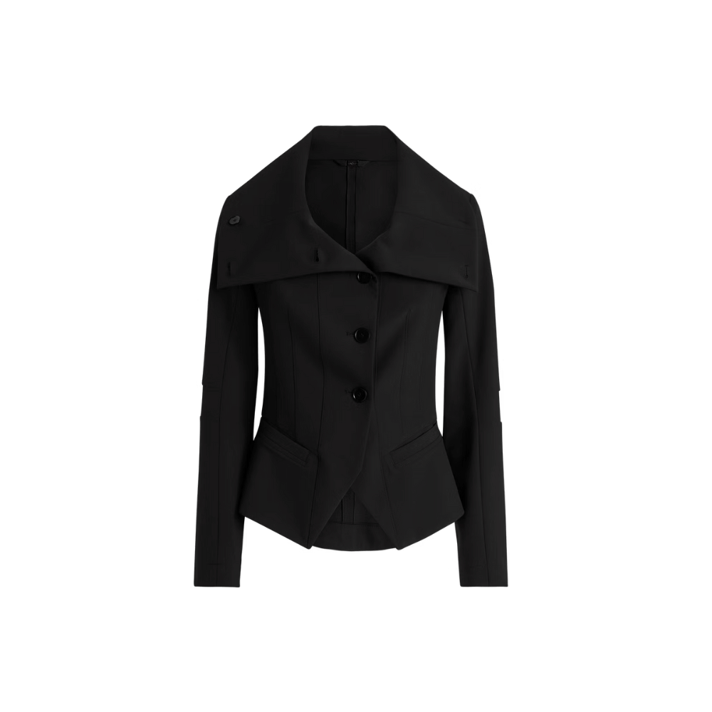 Scrunch Cady Crêpe Jacket in Black