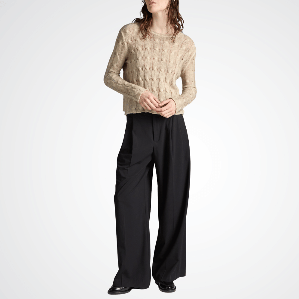 Avant Toi Hand-Painted Braided Cashmere Silk Sweater in Taupe – International Designer Fashion Boutique Australia Riada Concept Woollahra