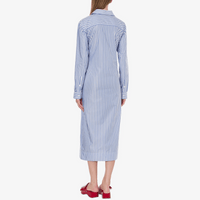 Philosophy di Lorenzo Serafini Striped Cotton Shirt Dress in Blue and White, international luxury fashion brands available at Riada Concept Woollahra, Sydney Australia and online