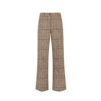 P.A.R.O.S.H. Check Wide-Leg Trousers in Brown Bordeaux – International designer fashion boutique Australia Riada Concept Woollahra