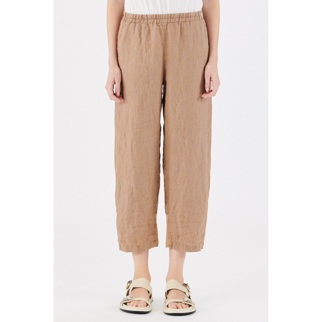 Linen 3/4 Pant in Rust