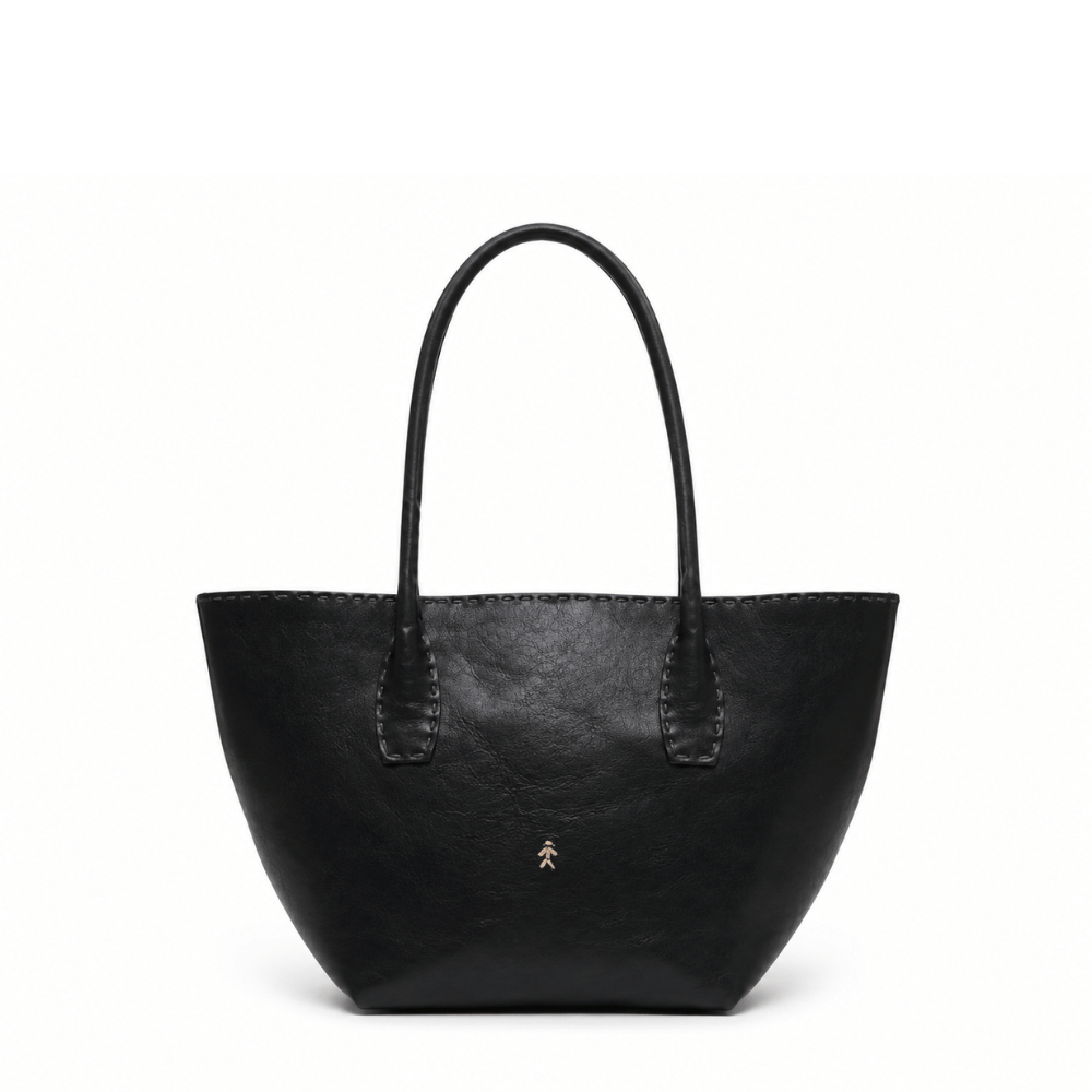 Henry Beguelin Whipstitched Leather Shopper Tote in Nero - Shop the latest Henry Beguelin leather goods collection; handcrafted Italian bags and accessories. Shop online and in-store at Riada Concept.