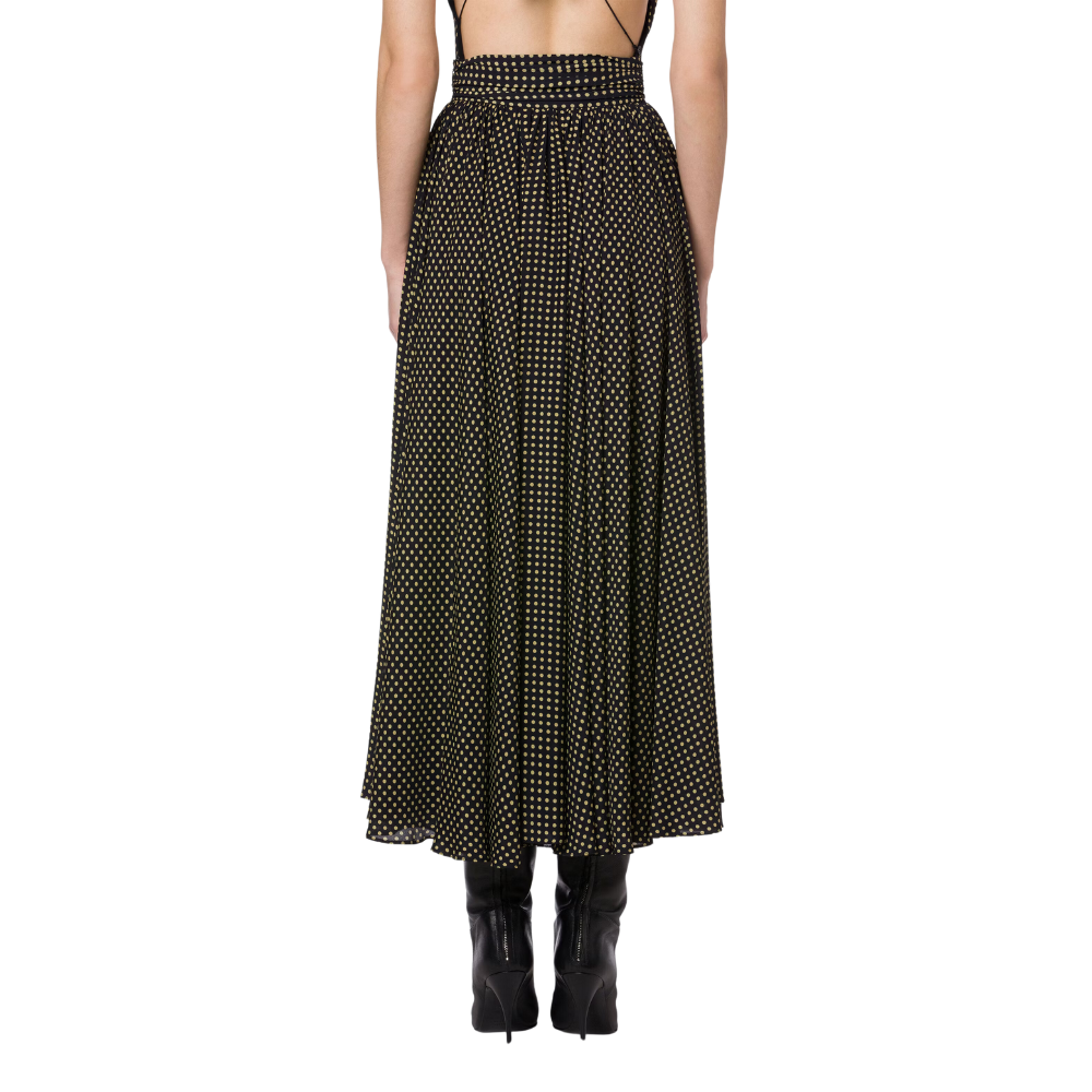 Long skirt in fantasy print black