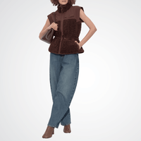 Ulla Johnson Tariet Teddy Fleece Vest in Dark Brown ULLA JOHNSON Designer fashion shop online and in store High End fashion boutique Sydney Australia Riada Concept