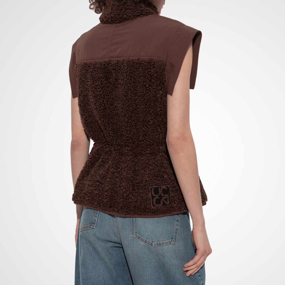 Ulla Johnson Tariet Teddy Fleece Vest in Dark Brown ULLA JOHNSON Designer fashion shop online and in store High End fashion boutique Sydney Australia Riada Concept