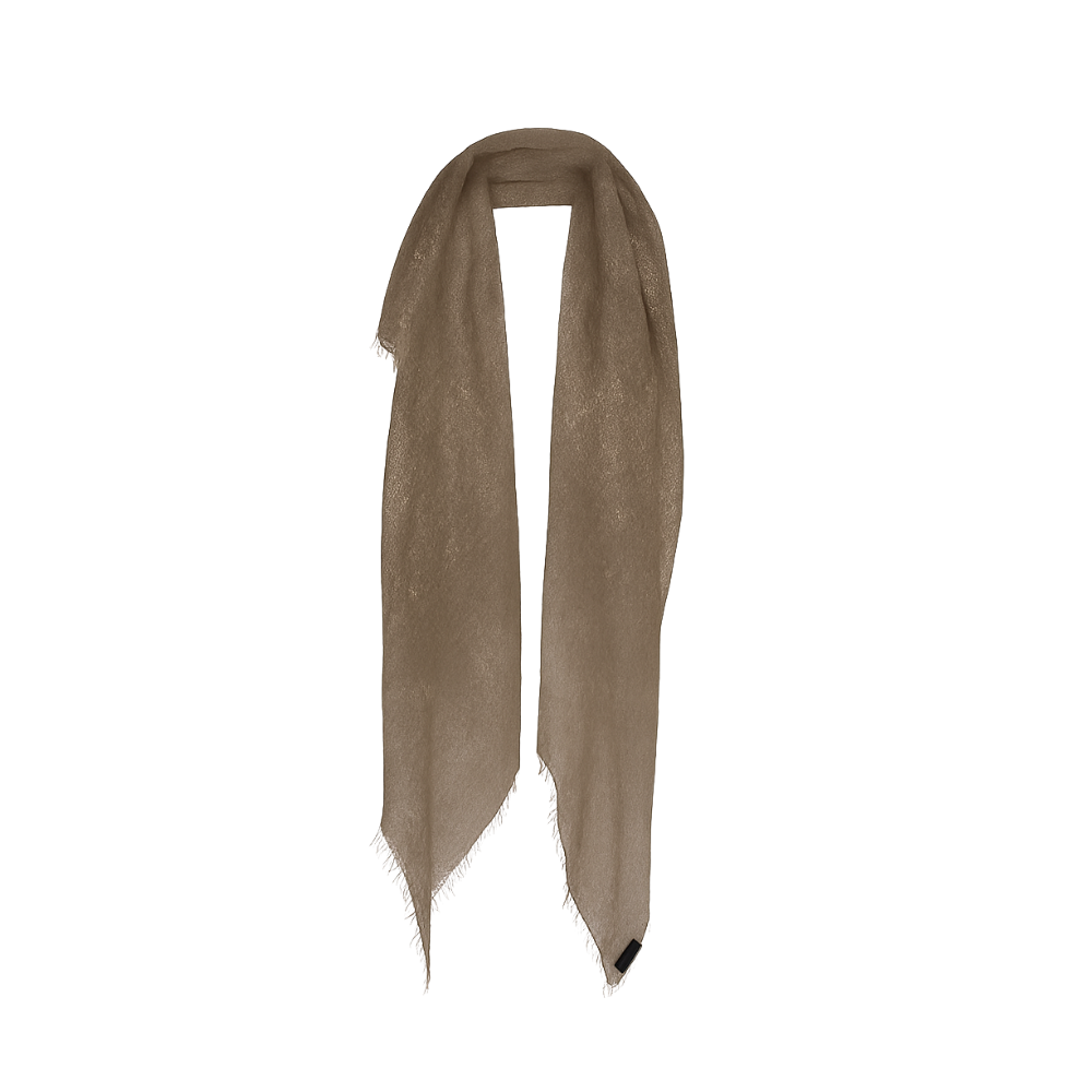 Camouflage Effect Square Fringe Scarf in Taupe