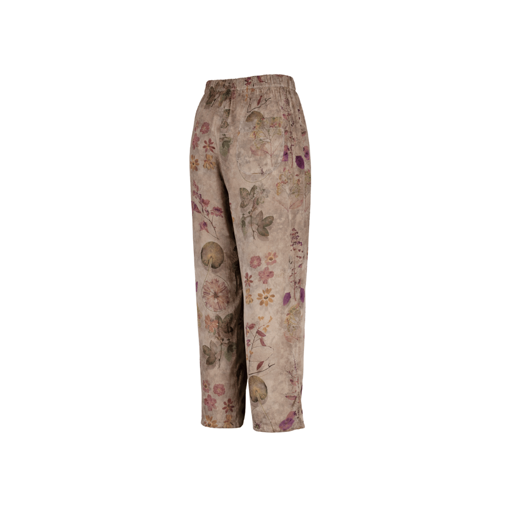 Avant Toi Faded Botanical Print Stretch Silk Pants in Taupe – International designer fashion boutique Australia Riada Concept Woollahra