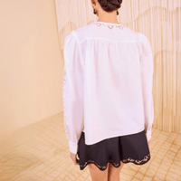 Ulla Johnson Kady Long Sleeve Cotton Blouse in White ULLA JOHNSON Designer fashion shop online and in store High End fashion boutique Sydney Australia Riada Concept