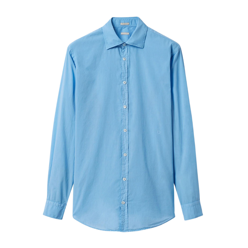 Genova  Cotton Voile Shirt in Blue