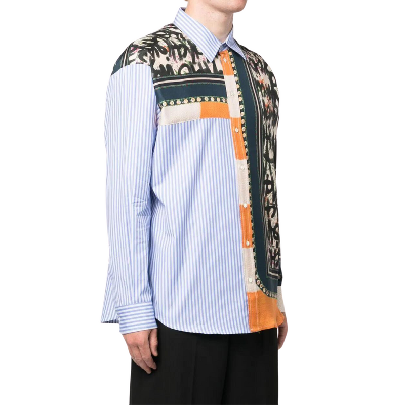 Alokam print shirt in blue and multicolour