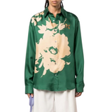Cialda floral-print silk shirt in green