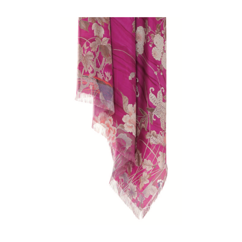 Aloe ultrawash printed scarf in pink