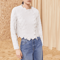 Ulla Johnson Long Sleeve Zofia Cropped Quilted Jacket in White ULLA JOHNSON Designer fashion shop online and in store High End fashion boutique Sydney Australia Riada Concept