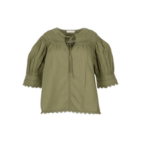 Ulla Johnson Dylan Short Sleeve Top in Lichen Green ULLA JOHNSON Designer fashion shop online and in store High End fashion boutique Sydney Australia Riada Concept