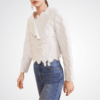 Ulla Johnson Long Sleeve Zofia Cropped Quilted Jacket in White ULLA JOHNSON Designer fashion shop online and in store High End fashion boutique Sydney Australia Riada Concept