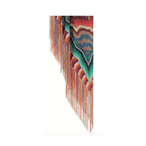 Aloe printed scarf in green and orange
